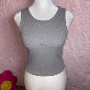 Bedazzled Grey tank